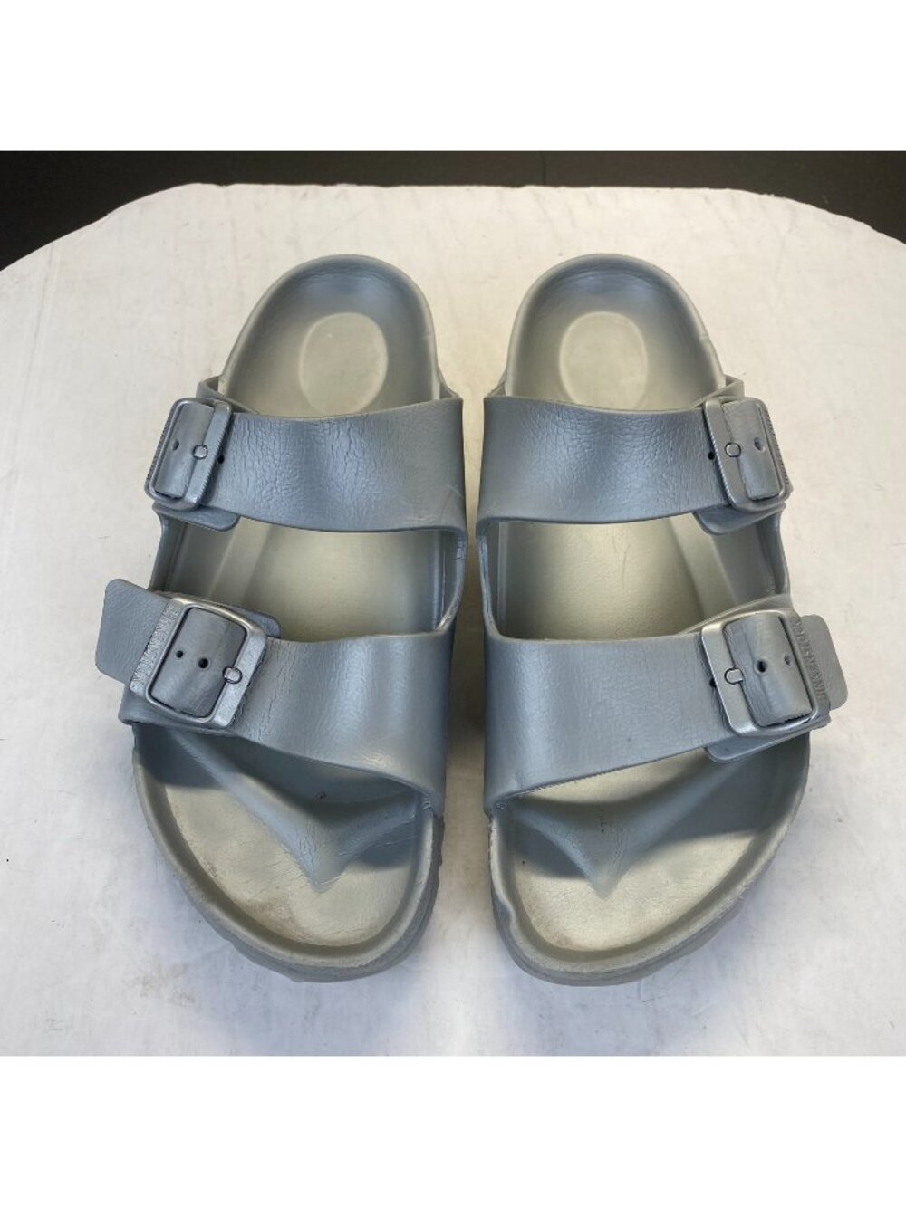 Birkenstock Arizona Grey Rubber Straps Buckle Slide Sandals Women’s Size EUR 41
